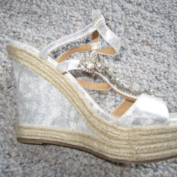 Refresh Beverly03 Metallic Rhinestone Espadrille - Picture 12 of 16